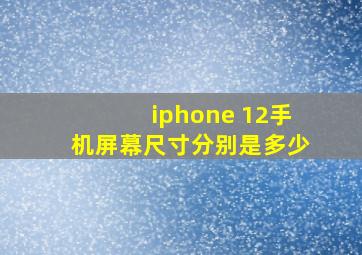 iphone 12手机屏幕尺寸分别是多少